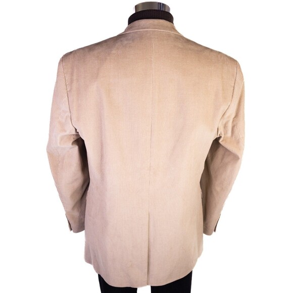 Chaps Mens Two Button Blazer Corduroy Sport Coat Jacket Cotton Beige Size 42L - Picture 8 of 13
